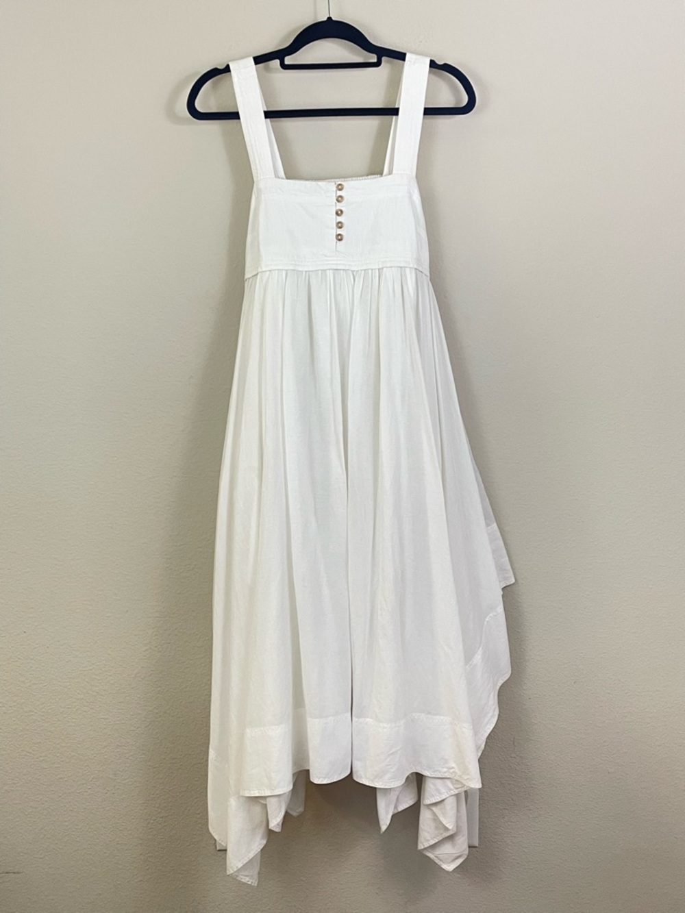 Anthropologie Pilcro White Asymmetrical Babydoll Midi Dress Size XS - Picture 3 of 13